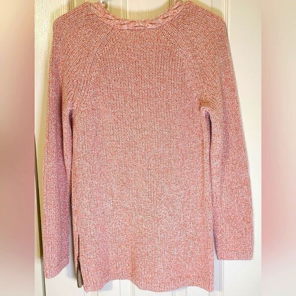 Talbots Cable Knitted Long Sleeve Oversized Sweater With Zippers On Bottom Sides - Picture 4 of 5